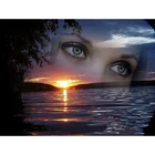 Полноразмерная 5D картина из страз сделай сам, вышивка крестиком закат в глазах, 3D Алмазная живопись, стразы, картины, вышивка, декор, 100%