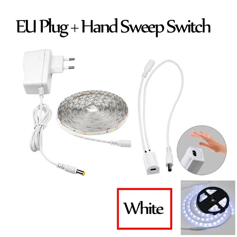 Hand Sweep EU White Датчик света 12 в ЕС США ночник ручной развертки/сенсорный выключатель ночник для шкафа освещения шкафа с 2а питания - Испускаемый цвет: Hand Sweep EU White