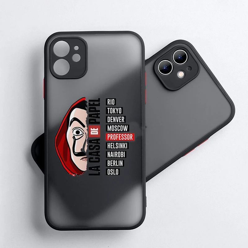 La casa de papel Phone case for iPhone 14 11 12 13 pro mini XS MAX plus transparent coque Money Heist House Paper