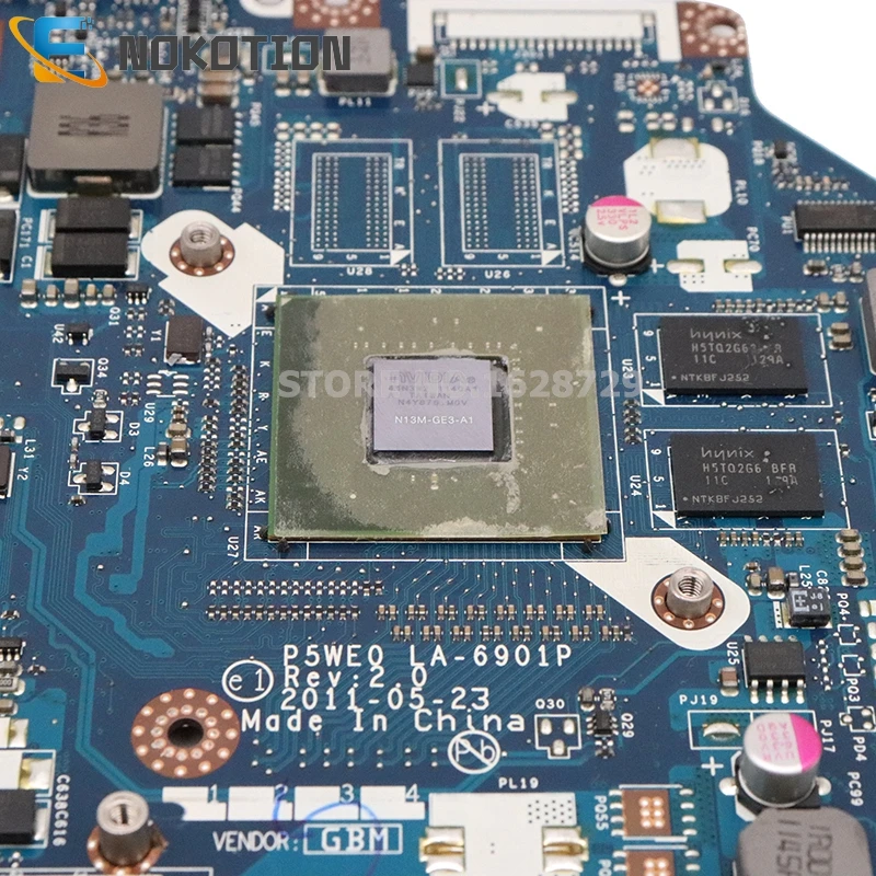 Материнская плата NOKOTION P5WE0 LA 6901P MBRFF02002 MB.RFF02.002 для ноутбука Acer aspire 5750 5750G 5755 5755G NV57H