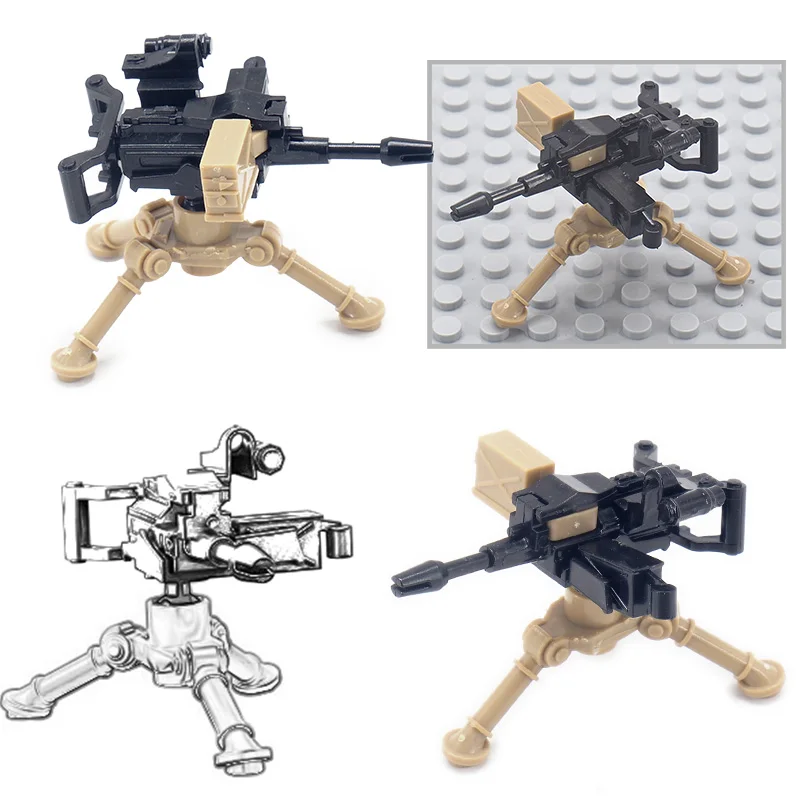 Военная Униформа Mk19 тяжелый орудие строительных блоков Diy WW2 Солдат Цифры