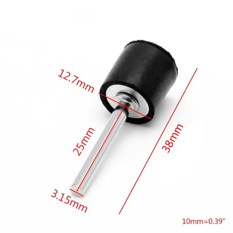 

L21C 10Pcs Drum Rubber Mandrels 1/8" Shank For Sanding Sleeve Rotary Tool New