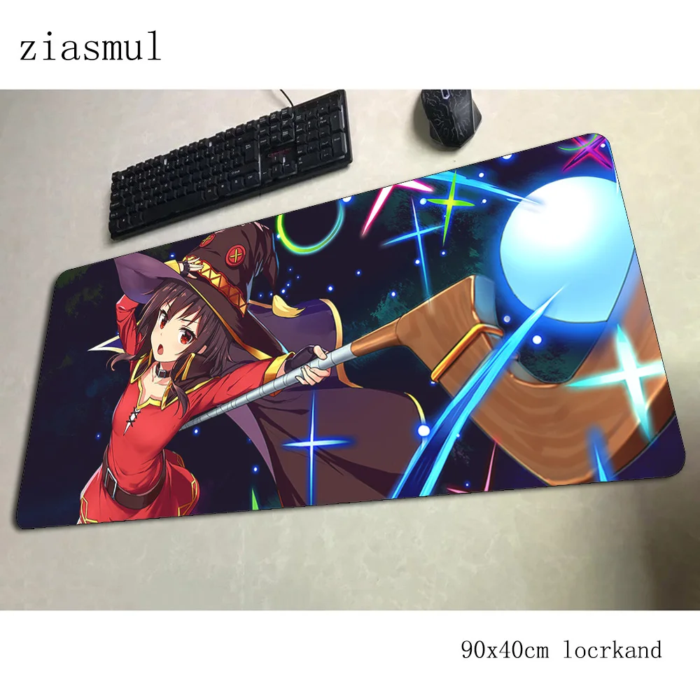 Megumin коврик для мыши толстый компьютерный геймерский коврик для мыши 900x400x3 мм большой коврик для мыши в стиле аниме эргономичный гаджет офисный стол коврики