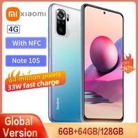 xiaomi redmi note 10s smartphone global version 64mp quad camera helio g95 amoled full screen 33w fast charge with nfc 5000mah