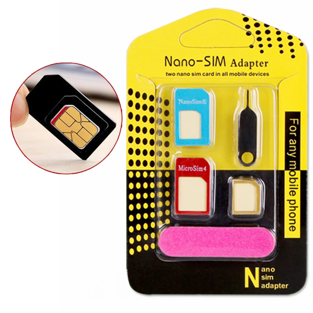 Преобразователь 5 в 1 NanoSIM карты Micro Standard для телефона адаптер SIM преобразование