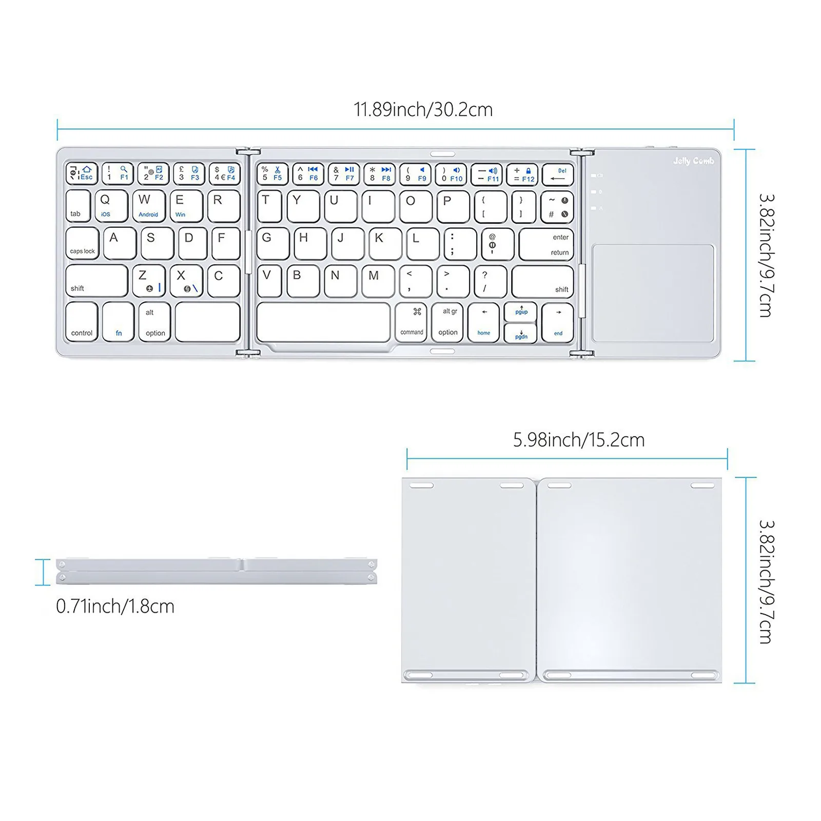 

Foldable Wireless Bluetooth Keyboard Touchpad Portable UltraSlim Wireless Keyboards For PC Laptop Tablet Mobile Phone