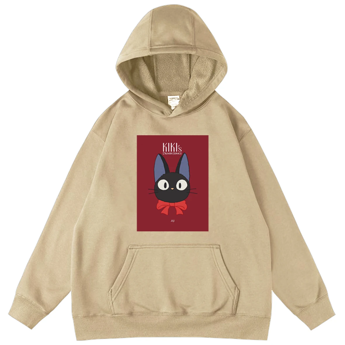 

Cartoon Kiki's Delivery Service Letter Printed Autumn 2021 New Oversize Hoodie Boy Teen Long Sleeve Pullover Men Anime Hoodies