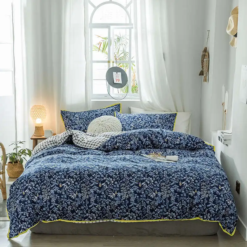 13 SlowDream Bedding Set Pastoral Style Flowers Bedspread Duvet Cover Set Flat Sheet For Adult Child Single Bed 1.0/1.2 Double - Цвет: 13