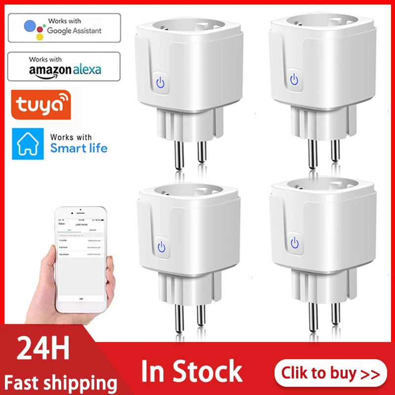 

Смарт-розетка Tuya с Wi-Fi, 16 А, голосовым управлением и таймером