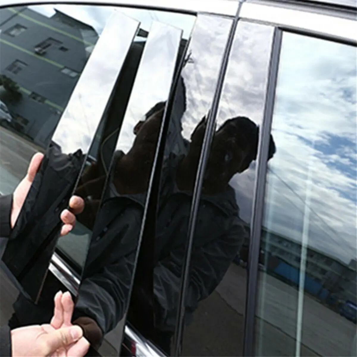 Fit For NISSAN Altima L34 Saloon 2019-2021 6pcs per set Gloss Black Decoration Exterior Window Trim Cover Side Door Pillar Posts |