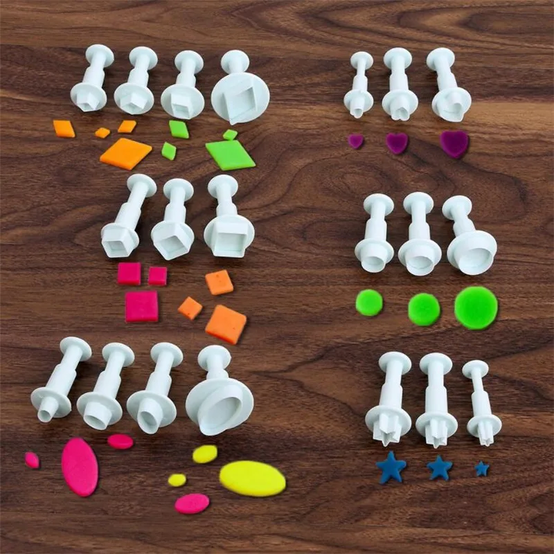 3 шт./компл. круглый квадратный Сердце Звезда цветок Форма помадка украшения