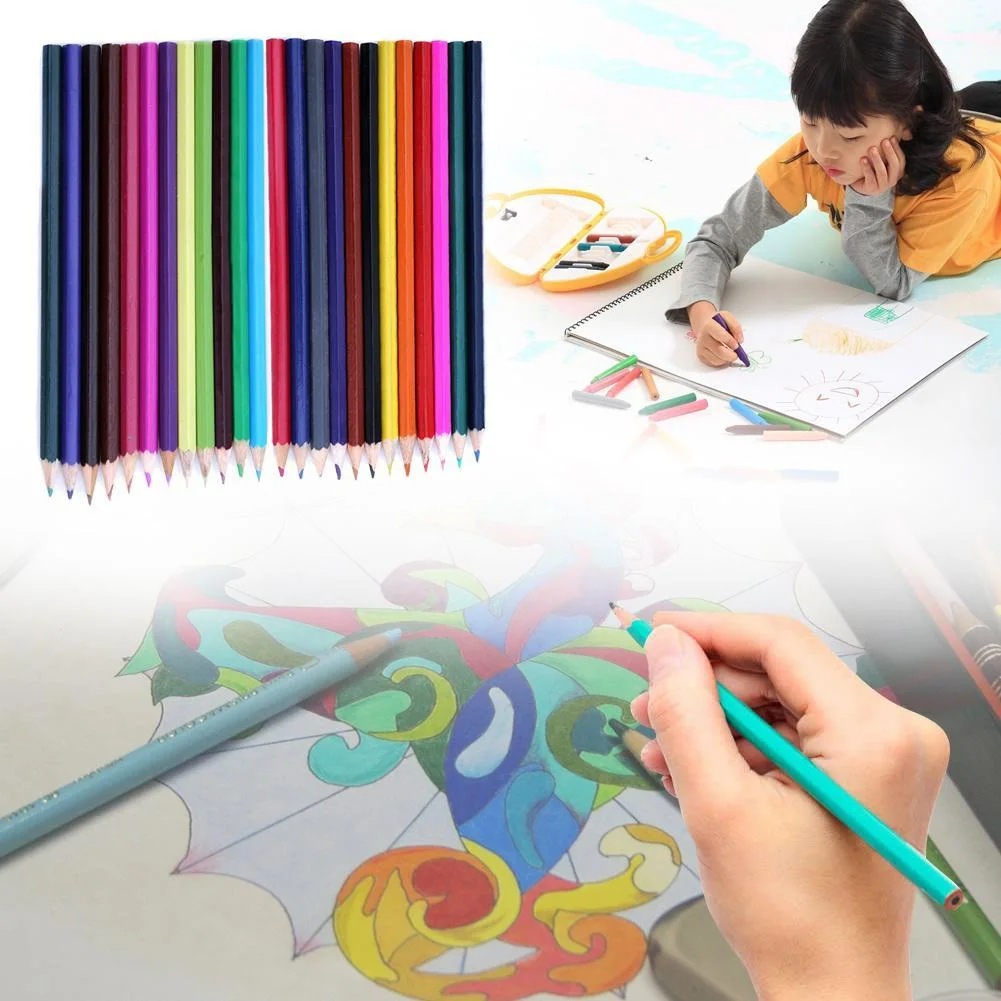 Цветные карандаши 12/24 цветов для рисования Набор цветных карандашей нетоксичные
