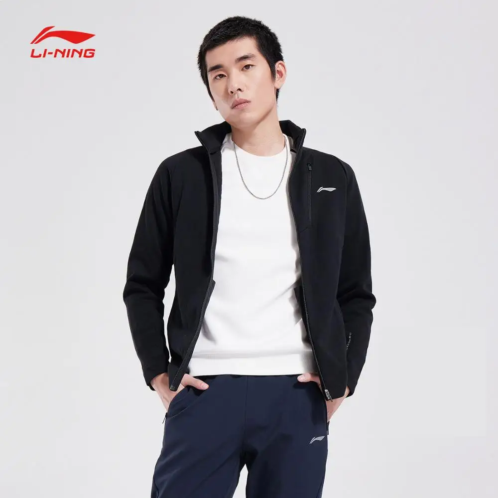 Li-Ning мужской тренировочный свитер, ветровка, удобная, обычная посадка, хлопок, полиэстер, подкладка, Спортивная Толстовка AWDN865 MWW1450
