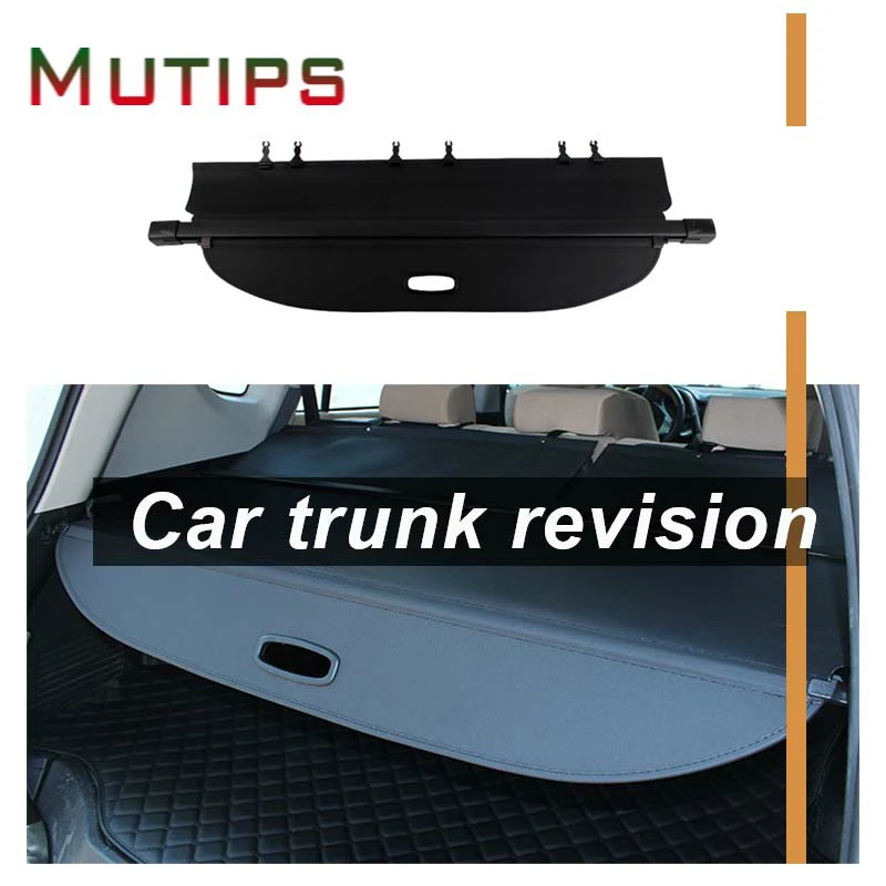 

Mutips 1Set Car Rear Trunk Cargo Cover For Ford Everest Car-styling Black Security Shield Shade Auto accessories