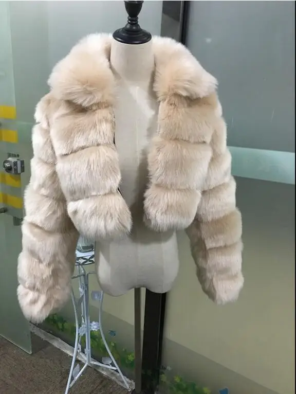 Теплое плотное пальто из искусственного меха пушистая верхняя одежда на молнии