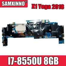 Akemy For Lenovo ThinkPad X1 Yoga 2018 Notebook Motherboard 17800-1 448.0CX04.0011 FRU 01YN204 CPU I7 8550U RAM 8GB 100% Test