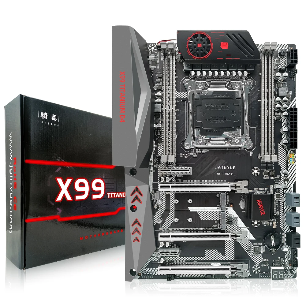 Материнская плата JINGYUE X99 LGA2011-3, поддержка DDR4, настольная память Xeon E5 V3/V4, процессор M.2 SATA M.2 NVME ATX X99 TITANIUM D4