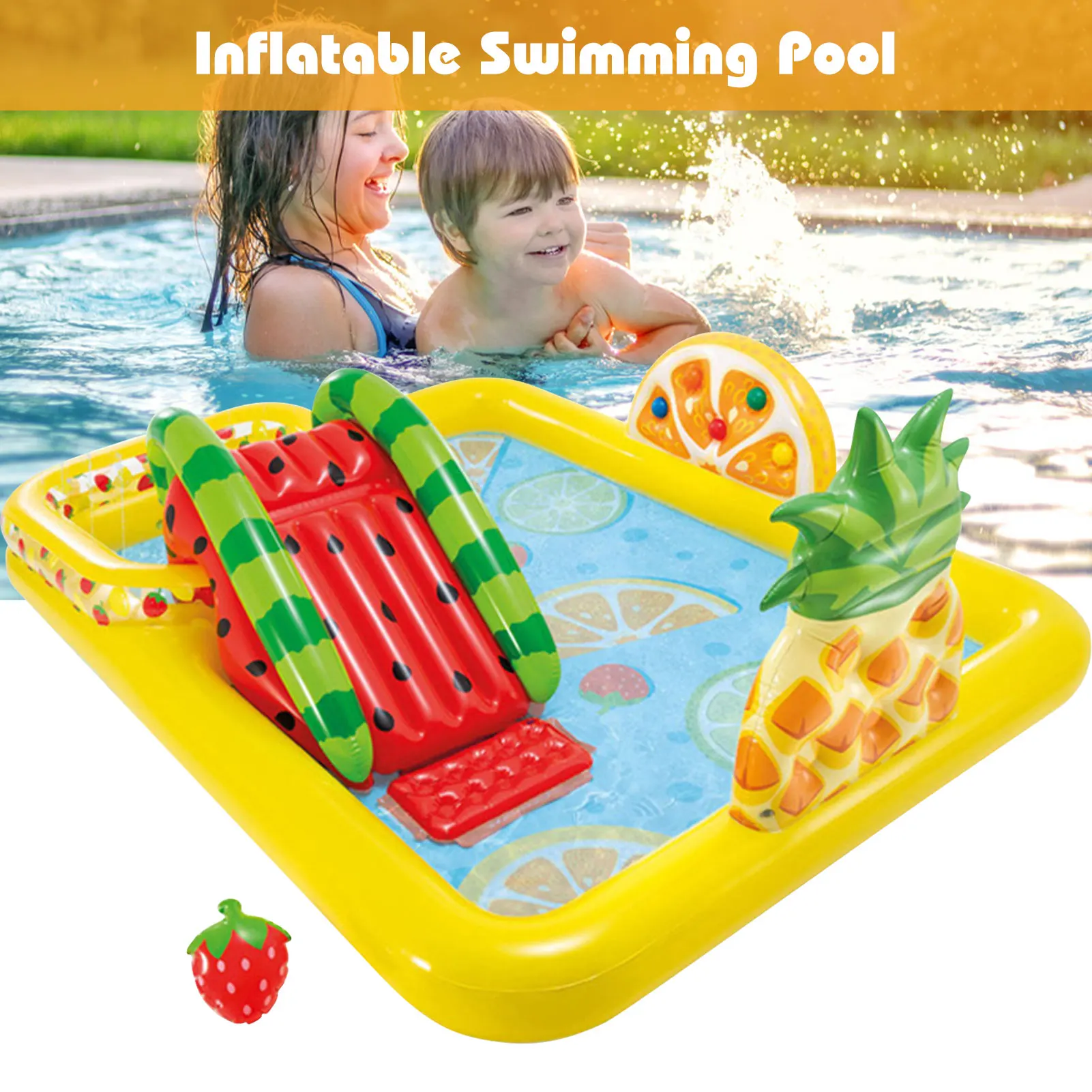 

Inflatable Swimming Pool Summer Float Toy Folded Seahorse Covered Paddling Pond Bathing Tub 493L Outdoor Swimming Pool For Kids