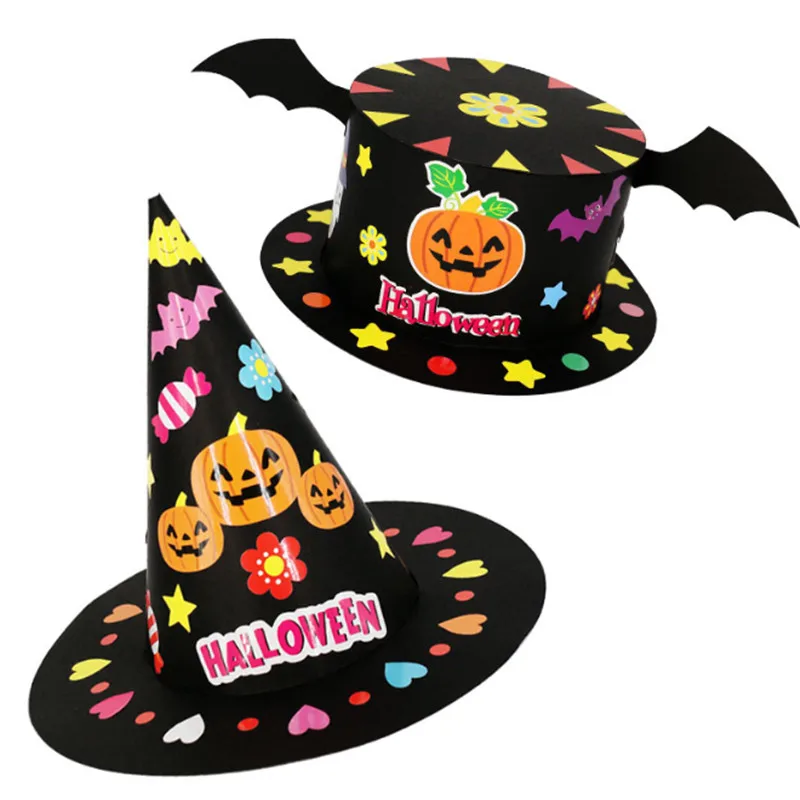 

1pc DIY Halloween Hat Handmade Toys for Kids Children Cartoon Party Decoration Hats Paper Cap Crown Crafts Toy Christmas Toy