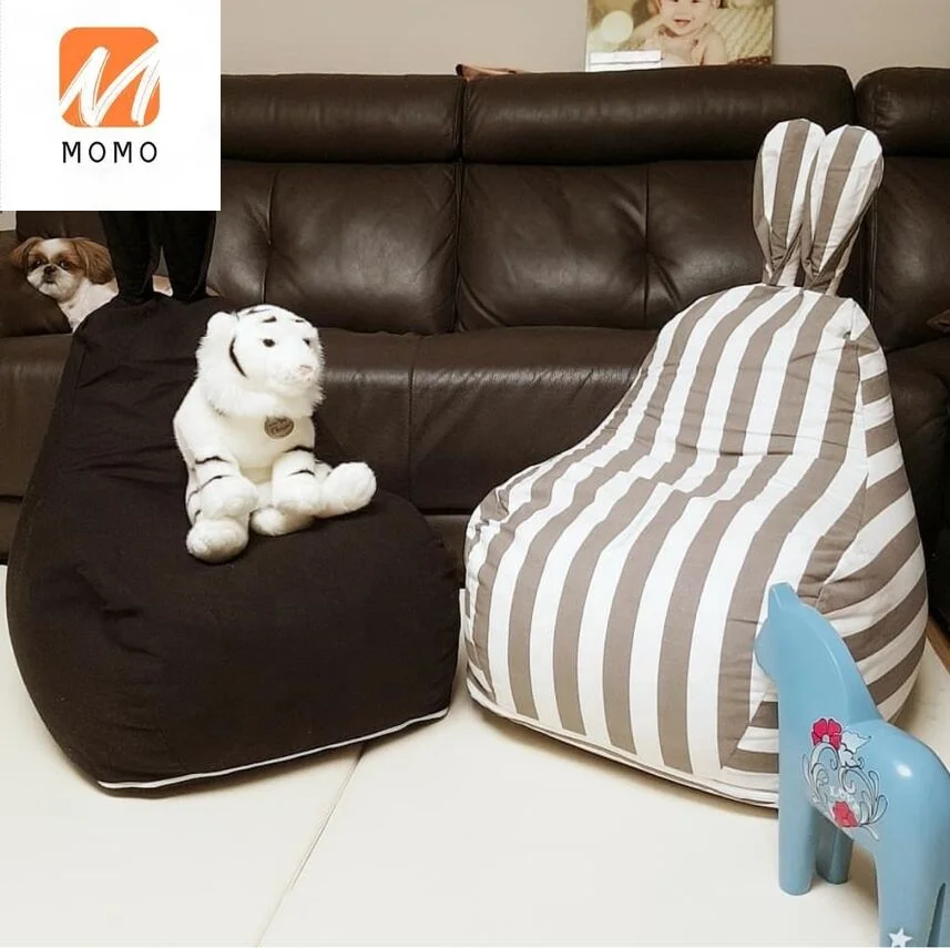 

Stripe cute rabbit ears children sofa couch casual removable and washable cover filled EPP beans Kids bean bag sofa