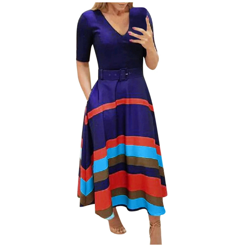 Женское шифоновое плиссированное платье FREE OSTRICH свободное в полоску с коротким