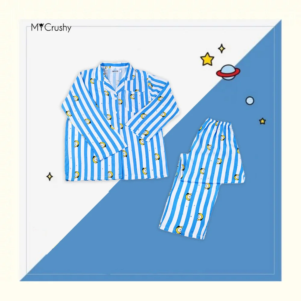 

Pajamas Suit Cute Kawaii Sleepwear Women Men Clothes Bedroom Set Bangtan Boys RM Jin Suga JHope Jimin V Jungkook Kpop Merch