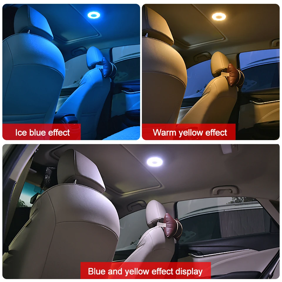 Автомобильный двухцветный светильник для чтения светодиодный Универсальный