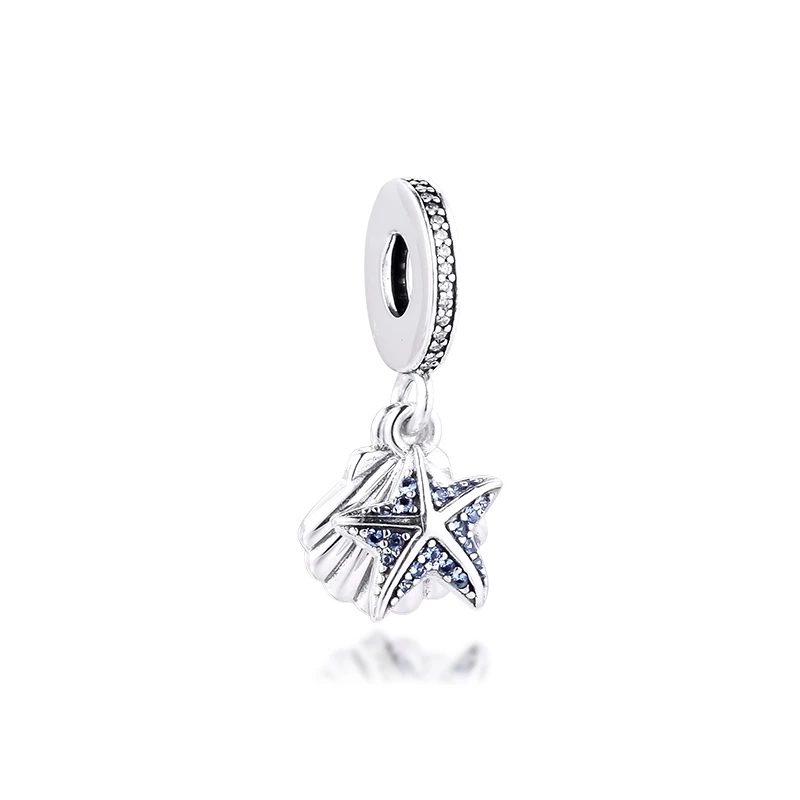 Подходит для Pandora Браслеты тропический Морская звезда и Sea Shell Подвески 100% 925 пробы