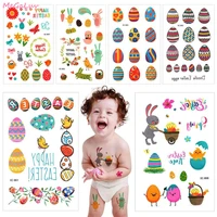 3pcs cartoon temporary tattoo sticker for children easter decoration cute rabbit eggs shape stickers kids favor baby tattoos
