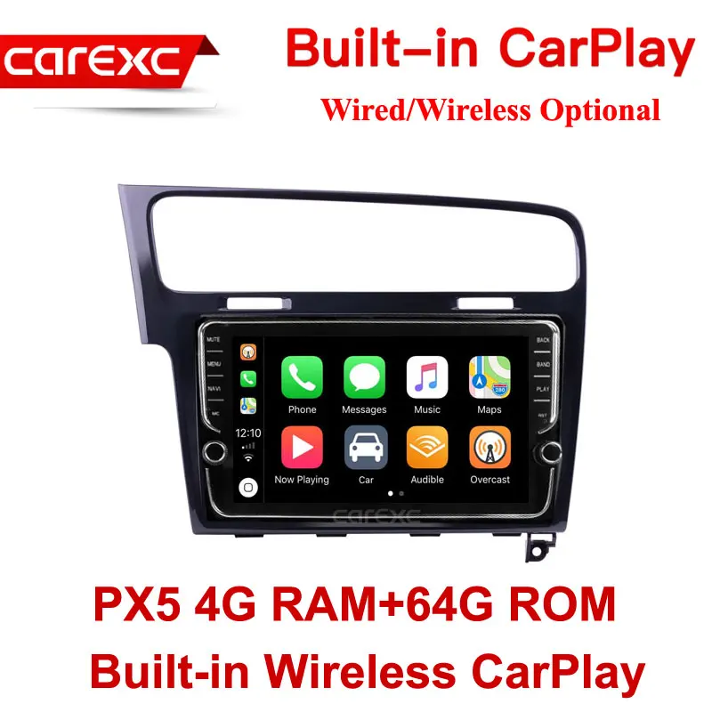 PX5 64G ROM Wireless CarExc Авторадио Android 9,0 автомобильный Muiltmedia плеер для VW Volkswagen Golf 7 2013 головное устройство встроенный CarPlay с gps-навигацией без DVD - Цвет: PX5 64G ROM Wireless