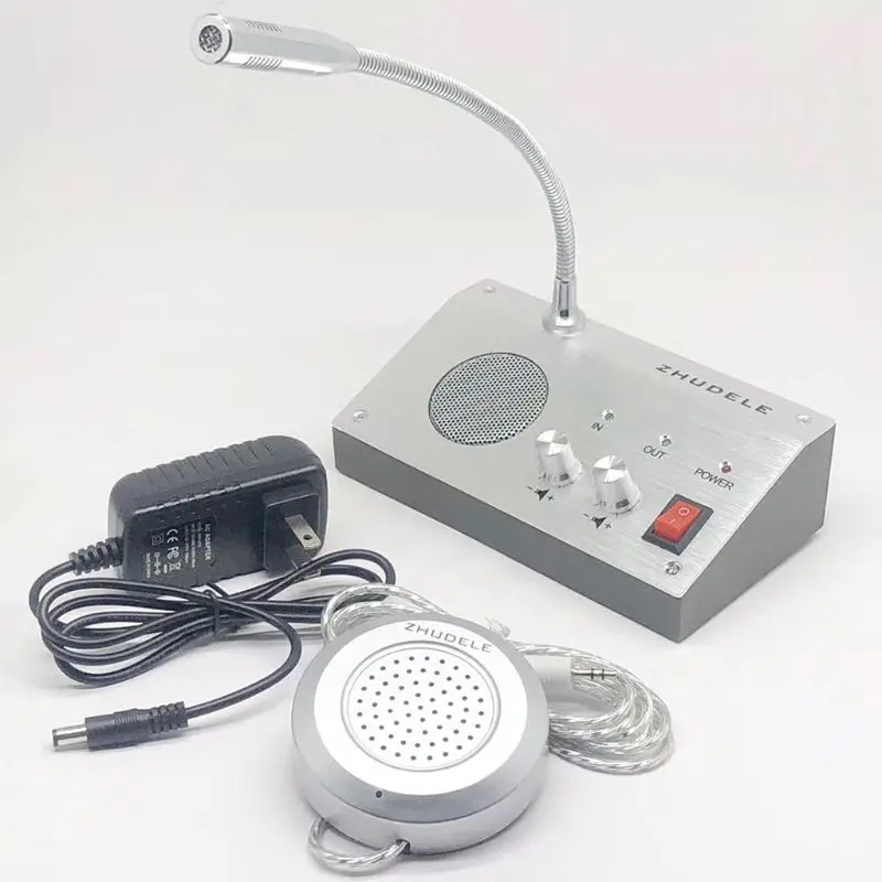 

Dual Way Window Intercom System Bank Counter Interphone Zero-touch For Business Store Bank Station Ticket Window 9908