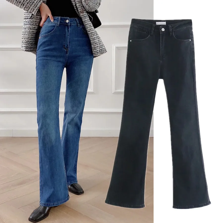 

Джинсы-клеш Женские с высокой посадкой, в английском стиле