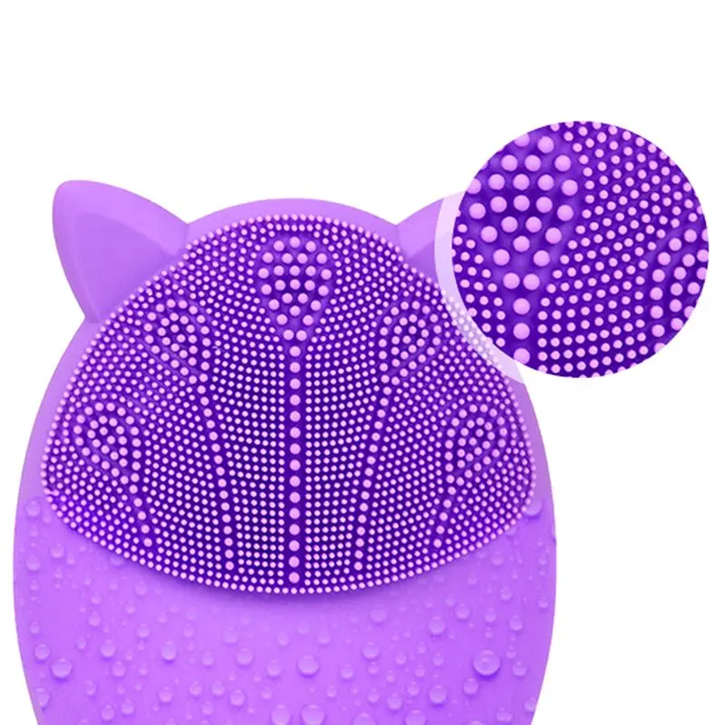 

Lovely Silicone Electric Facial Cleansing Brush Face Massager Cleaner Ultrasonic Vibration Skin Care U2JD