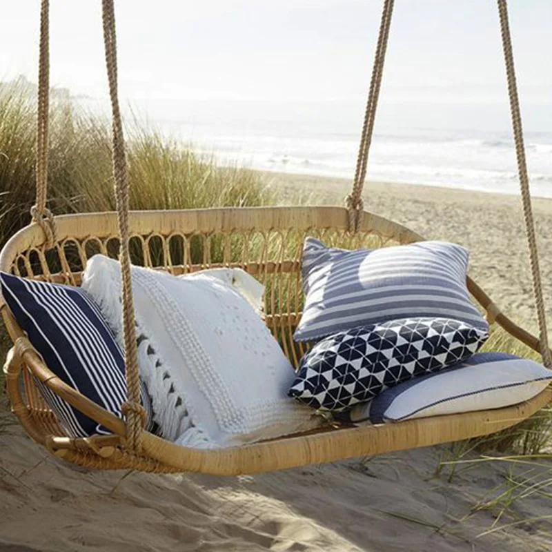 Кресло ручной работы из ротанга двойная подвесная корзинка на стул | Мебель