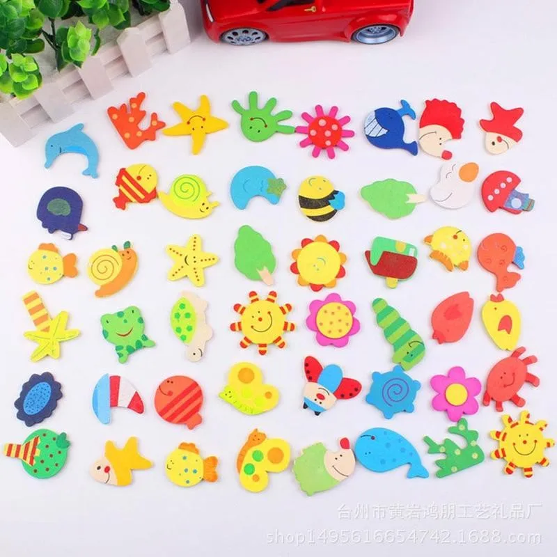 12 шт./компл. милые магнитные наклейки на холодильник животные Мультяшные