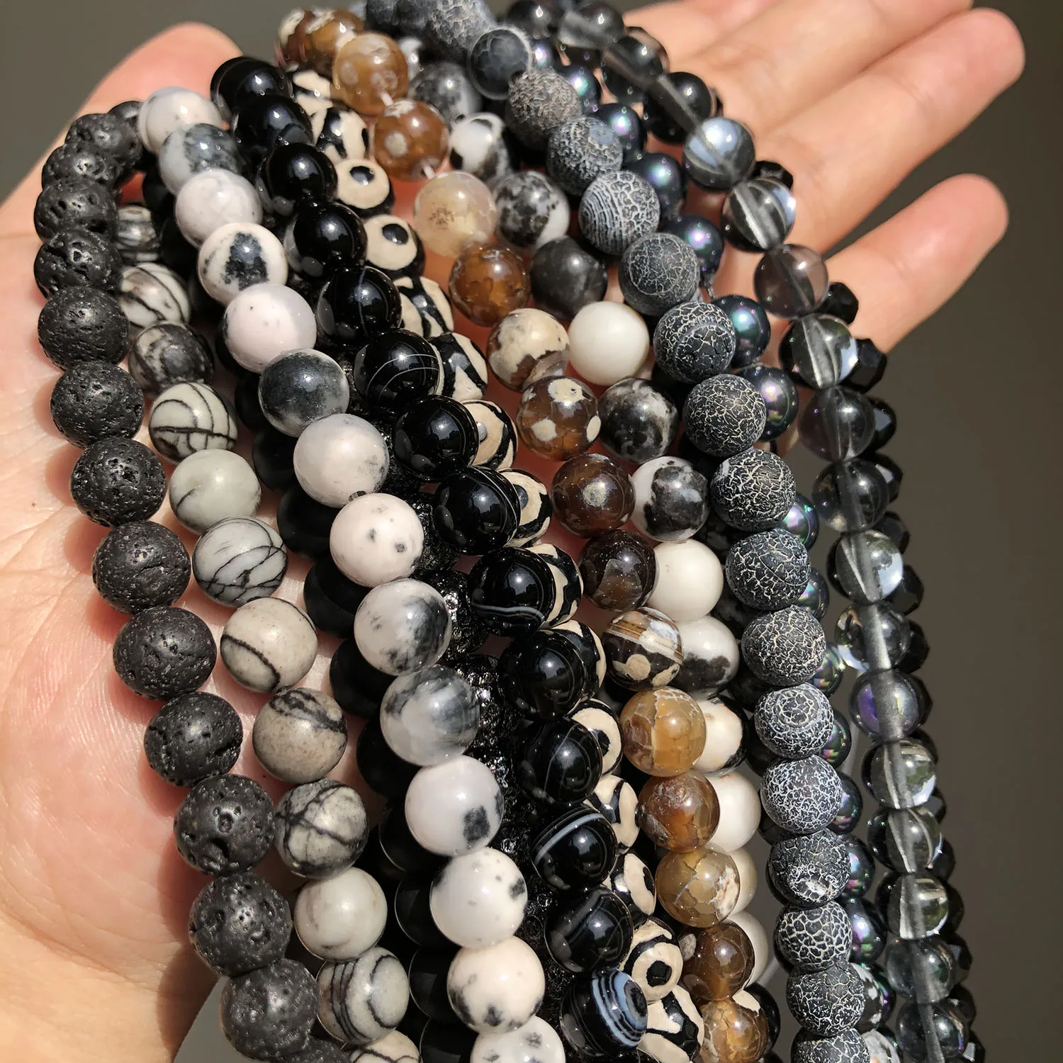 Натуральный Камень Черная Серия драгоценные камни бисер обсидиан камень из