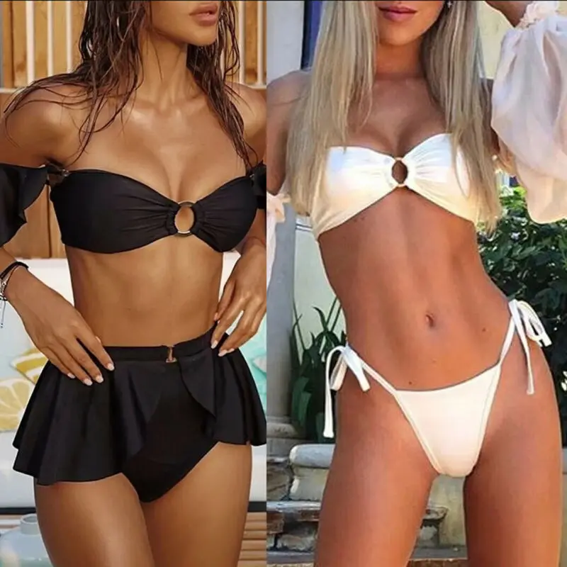 

Women Swimwear Bandage Bikini Set Push-up Padded Two Piece Bathing Suit Swimsuit