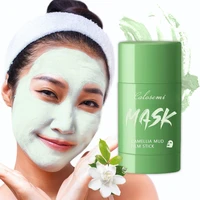 green tea purifying stick mask oil control anti acne eggplant solid fine vitamin e and glycerin kaolin 40g