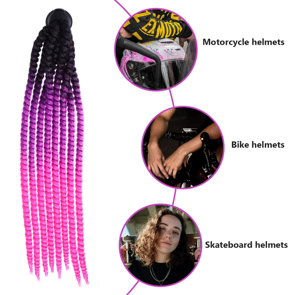 

Motorcycle Helmet Adornment Helmet Fake Braid Wig Durable Helmet Decoration