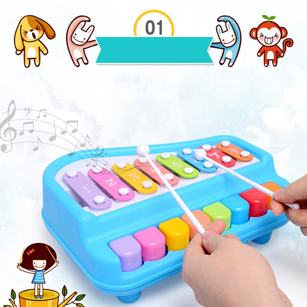 2 in 1 Piano Xylophone Musical Instrument with Music Cards Mallets Educational Kids Toy children Toy Musical Instrument toys 2