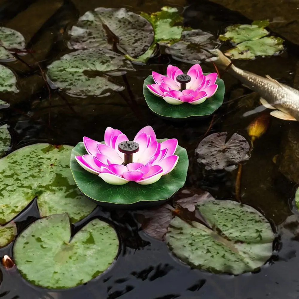 

Solar Power Water Pump Beautiful Lotus Flowers Fountain Garden Decoration