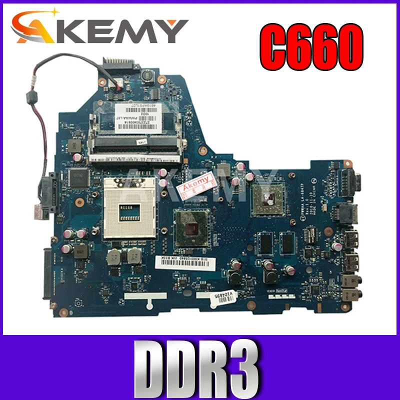 Akemy материнская плата для ноутбука Toshiba Satellite C660 A660 K000114920 PWWAA LA 6847P DDR3 основная