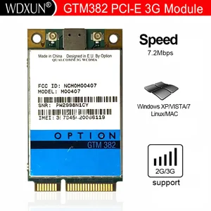 Разблокированный модем GTM382 PCI-E, 7,2 Мбитс, WWAN GTM 382 GPS 3G WWAN HSDPA MO0401 MO0407