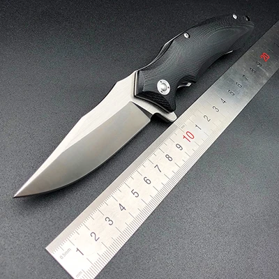 Черный EF339 D2 стальное лезвие G10 Ручка боевой карманный охотничий складной нож стальной подшипник Тактические выживания походные ножи Открытый EDC - Цвет: Черный