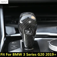 for bmw 3 series g20 2019 2022 car centre console gear shift handle head knob cover trim abs carbon fiber accessories interior