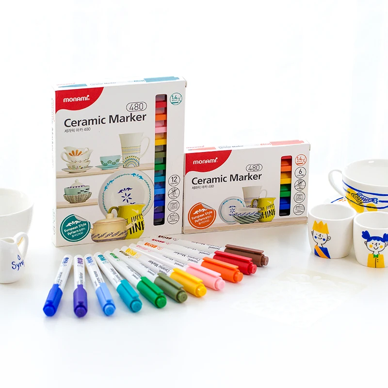 DIY Ceramic Marker Pen 1.4mm Point Monami 480 for Happy Time Craft Drawing Painting Home School Student Kids Gift D6470 | Канцтовары для
