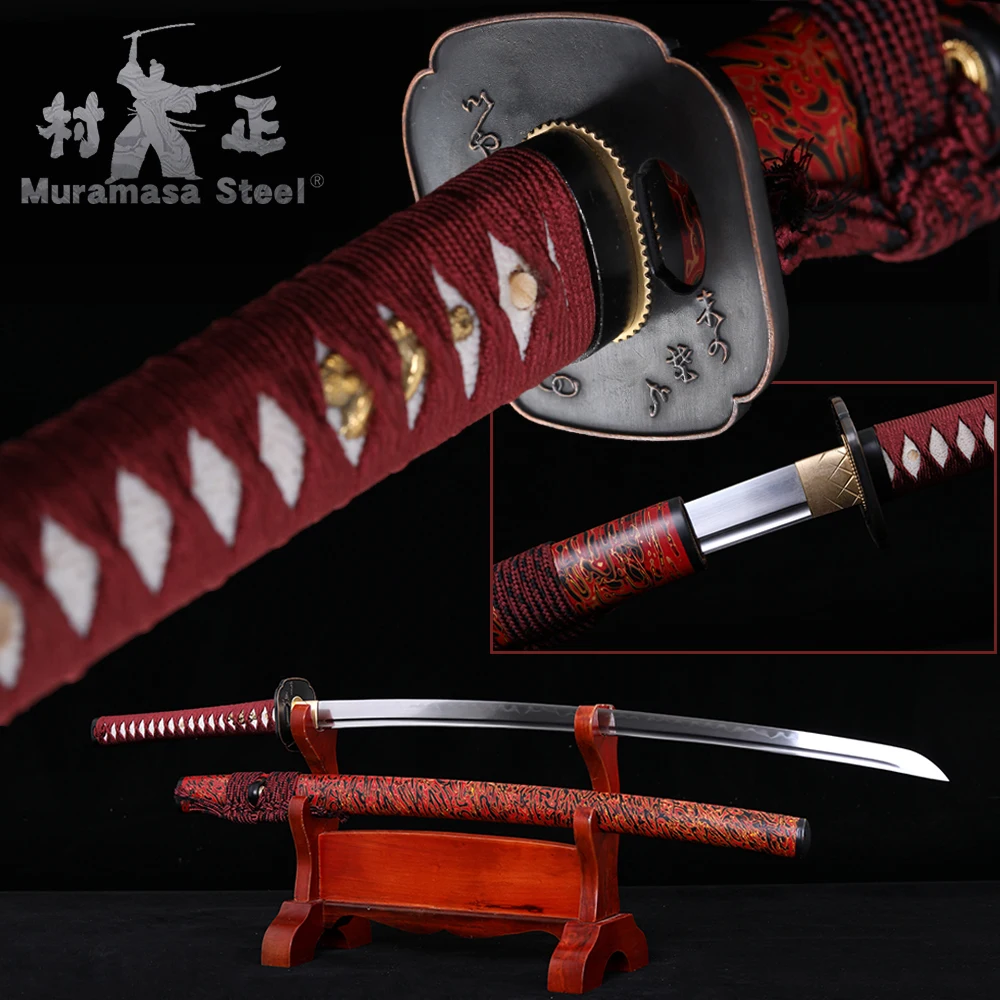 Настоящая ручная работа меч японского настоящие Katana T10 стальное лезвие Серия