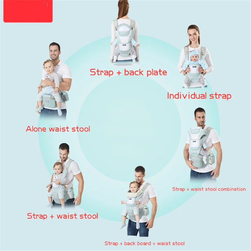 

Toddler Baby Carrier Infant Kids Backpack Hipseat Sling Front Facing Kangaroo Baby Wrap for Baby Travel 0-36 months