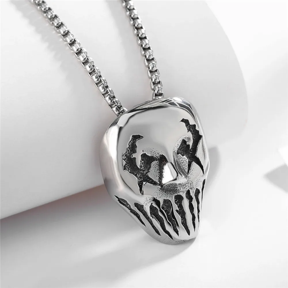 Mens Necklace Evil Clown Mask Pendant Classic Fashion Jewelry Punk | Украшения и аксессуары