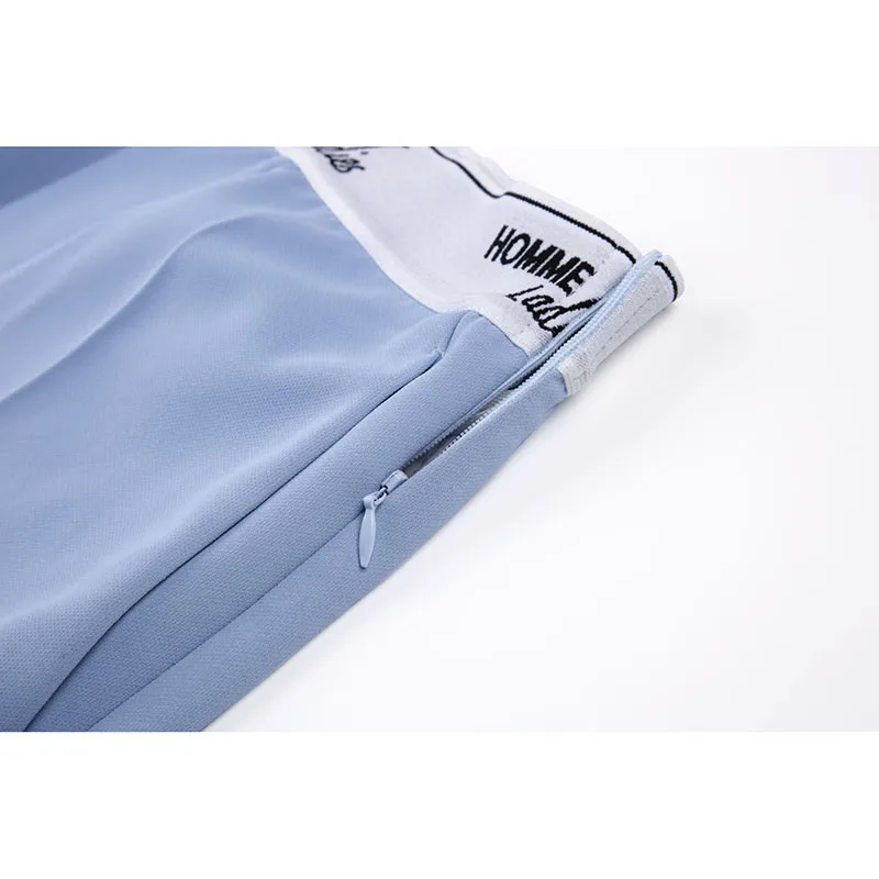 

HARLEYFASHION Spring New Women Casual Slim Embroidery Design Fashion Straight Trousers Loose Strongly Elastic Waist Suit Pants